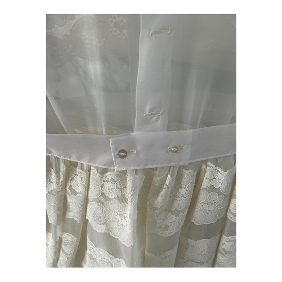 VTG First Holy Communion Dress Cream Lace 3 Piece 80s 90s Dress Slip Scarf READ - Picture 9 of 16